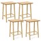 Costway 25.5" Counter Height Stool Set of 2/4 with Footrest & Solid Wood Frame Natural